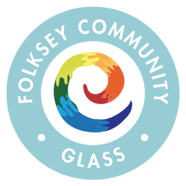 Folksey Community Glass. Folkestone, Kent. Kiln formed glass learning workshops and glass making experiences with Emma Nightingale Glass.