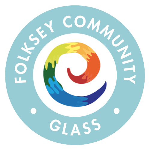 Folksey Community Glass. Folkestone, Kent. Kiln formed glass learning workshops and glass making experiences with Emma Nightingale Glass.